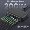 USB C Charger, 200 W 8 Port USB Charging Station