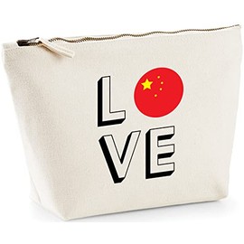 Hippowarehouse Love China printed make up cosmetic wash bag 18x19x9cm