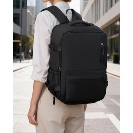 BOGGEUSS Travel Backpack for Women Work Laptop Backpack for Men Waterproof Travel Bag Casual Daypacks Large Capacity Carry on Backpacks, Black