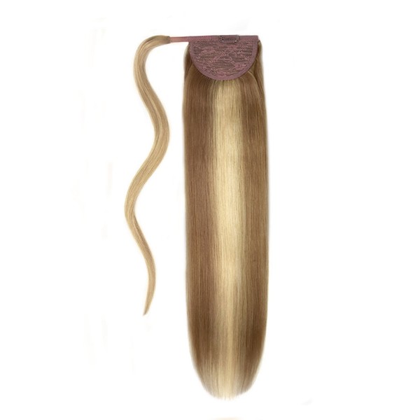 Cliphair UK Iced Cappuccino (#14/22) Straight Up Wrap Around Ponytail Extension, Classic (20")