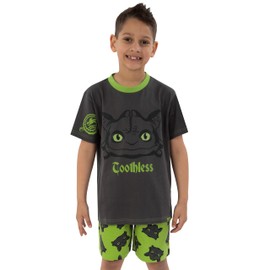 How To Train Your Dragon Schlafanzug Kurz, Toothless Schlafanzüge Für Jungen, Drachenzähmen Leicht Gemacht DREI Schlafanzug Jungen Für Den Sommer, Schwarz 122