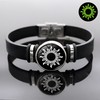ZENRUIMING 2pcs sun star moon glow-in-the-dark bracelets, men's and women's