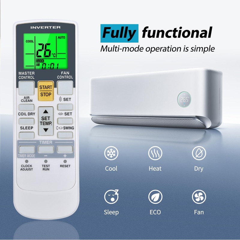 ZWP AR-RY12 AR-RAH2U Replacement Remote Control fit for Fujitsu Air