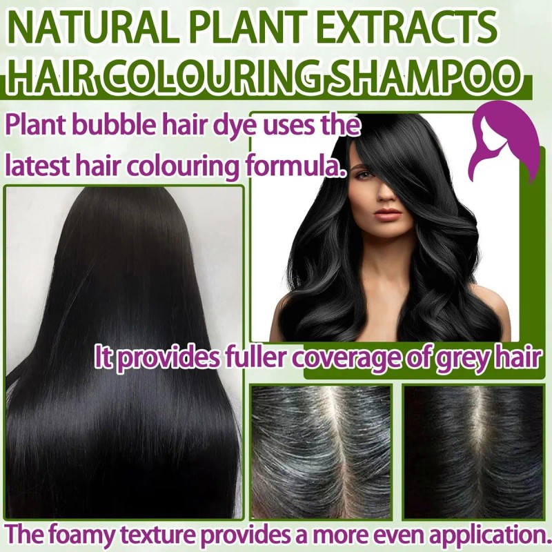 Kit De Tinte Para Cabello Negro Bubble Plant, 10 Unidades,