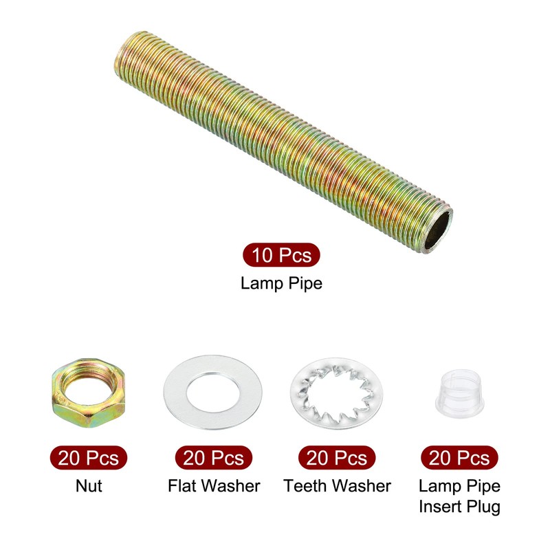 PATIKIL 1/8IP Thread 2.56 Inch Lamp Cable Kit with Lock
