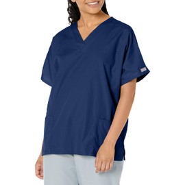 Cherokee Women's V Neck Scrubs Shirt, Navy, X-Large