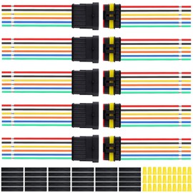 MKBKLLJY 6-Pin 18AWG Waterproof Automotive Wire Connectors, Male & Female, 120mm Wire, LED Lighting Systems in Vehicles