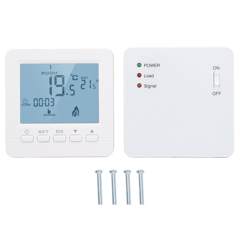 Programmable Thermostat RF Wireless Smart Flame Retardant Electric Heating Temperature