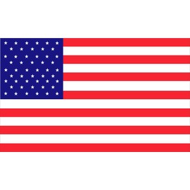 American Square Flag Sticker - 3" x 1.8"