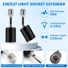 Light Socket Extender E26 Metal & Ceramic Light Sockets Extension,180°Bendable
