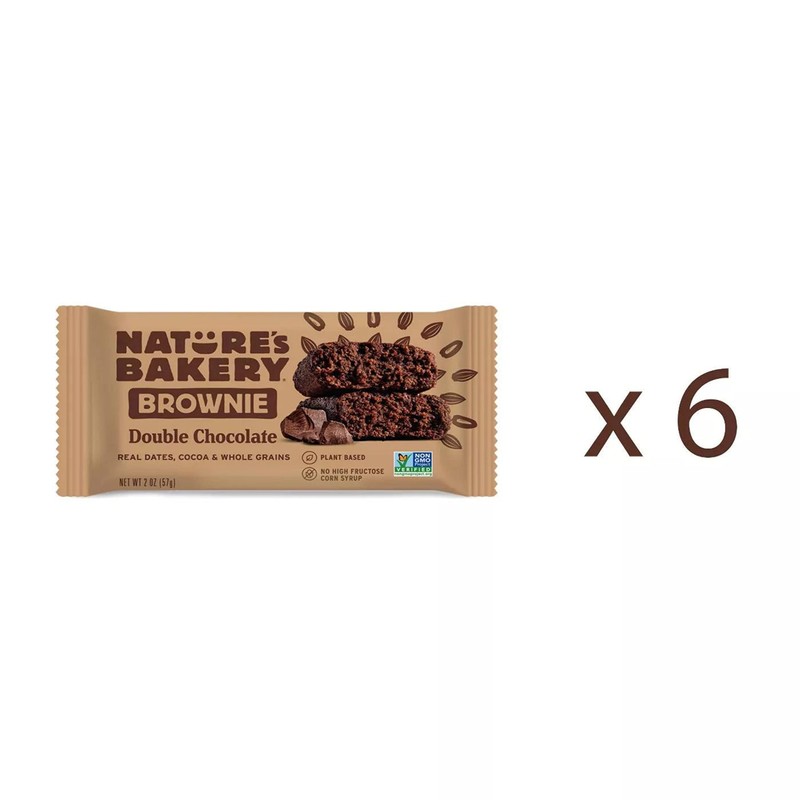 NATURES BAKERY Double Chocolate Brownies, 2 OZ
