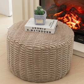 Asuprui Pouf Ottoman Stuffed Round Modern Foam Filled Ottoman Foot Rest Foot Stool Poufs for Living Room Chair Foot Stool Decorative Boho Foot Stool for Wedding Christmas Party