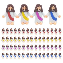 Kayzyue 60 Pcs Little Jesus Figurine Mini Jesus Figures Easter Egg Stuffers for Sunday School,Christ Savior,Hide and Seek Religious Party