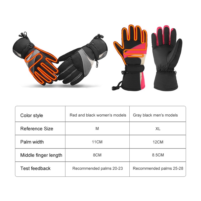 Electric Heated Gloves Rechargeable Warm Gloves Thermostatic Gloves
