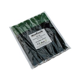Set of 50 Velcro Cable Ties, 160 x 16 mm, Black/Green