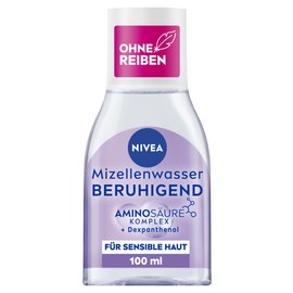 NIVEA Soothing Micellar Water, Micellar Cleansing Water for Sensitive Skin, Fragrance-Free Facial Toner with Dexpanthenol and Amino Acid Complex, Moisturising Facial Cleansing (100 ml)