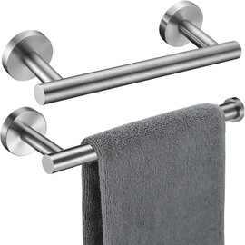 Brushed Nickel Bathroom Hardware Set 2 Pieces SUS304 Stainless Steel Round Wall Mounted Set Including Hand Towel Holder, Towel Bar,Bathroom Accessories Kit