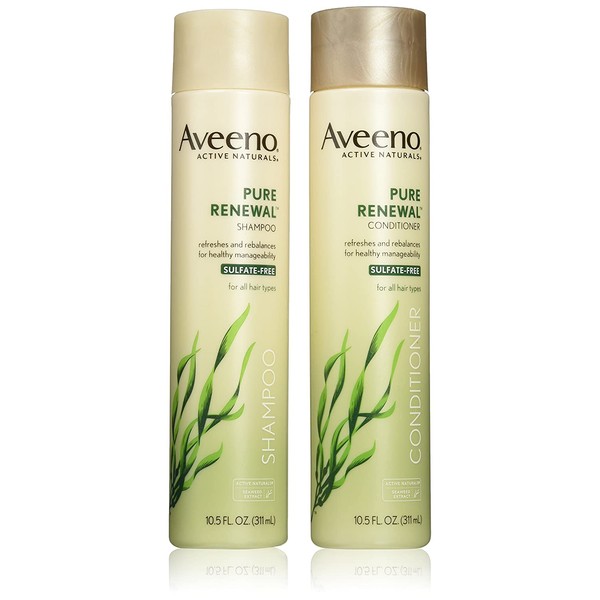 Aveeno Active Naturals Pure Renewal Shampoo and Conditioner Set, 10.5 Fluid Ounce each
