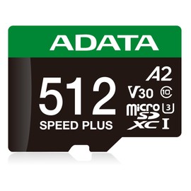 ADATA 512 GB Tarjeta de Memoria Speed Plus MicroSDXC UHS-I U3 Clase 10 con Adaptador Color Negro con Verde