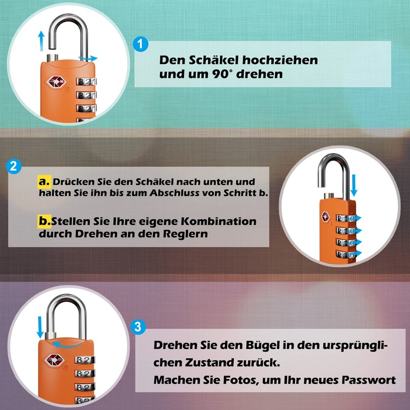 Diyife TSA Luggage Locks, Pack of 2 4-Digit Combination Locks,