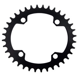 YBEKI 30T 32T 34T 36T 38T 40T 42T 44T 46T 48T 50T 52T Chainring 104BCD Round Oval Narrow Wide Single Bike Chainring for 8 9 10 11 Speed Mountain Bike Road Bike MTB BMX (Black Oval, 32T)