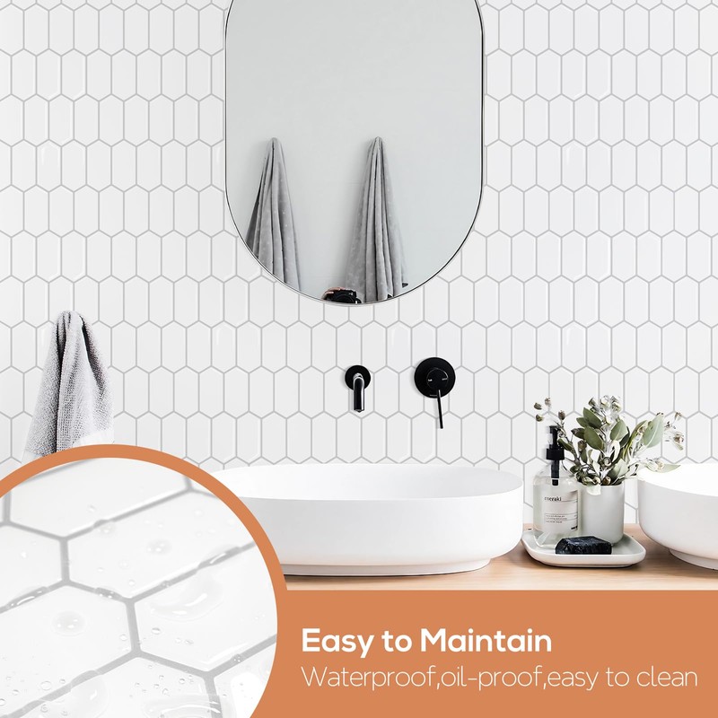 Vamos Tile Upgraded Thicker Design Peel and Stick Backsplash Tile,