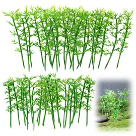 Pack of 40 Model Trees Miniature Model Miniature Bamboo Trees Green Bamboo Trees Made of Plastic Artificial Model Bamboo Trees Miniature for Home Decoration, Miniature Landscapes, Landform Diorama