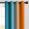 Yakamok Ombre Blue and Orange Curtains for Bedroom, Gradient Room