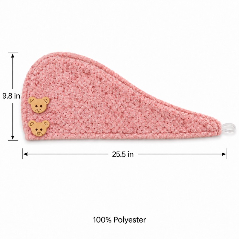 Absorbent Hair Towel Wrap for Wet Hair – Button Closure