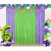 4 Pack Purple and Green Foil Fringe Curtains for Party
