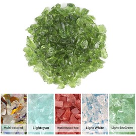 RUIRUI Fire Glass for Fire Pit, 10 Pounds Reflective Fireplace Glass 1/2 Inch Glass Rock for Outdoorliving and Indoors Firepit Glass Decoration (Dark Seagreen)