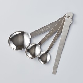 Kai Corporation KAI Stainless Steel Measuring Spoons, Set of 3, Tablespoon, Teaspoon, Half Teaspoon, Thin, with Spatula, Dishwasher Safe, Silver, KAI KITCHEN, Made in Japan, DH8121