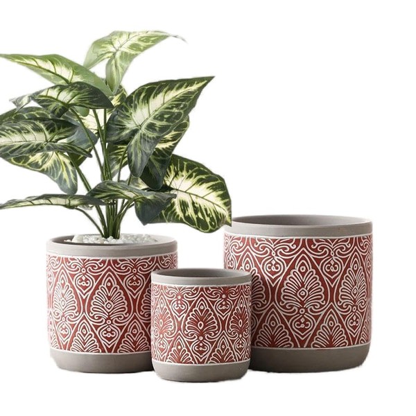 HAYBLST 3 Piece Ceramic Plant pots with Drainage Holes,Thick Planters