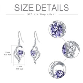 925 Sterling Silver June Birthstone Earrings for Women Alexandrite Earrings Dangle Earrings Birthday Gifts Fine Jewelry for Women Girls
