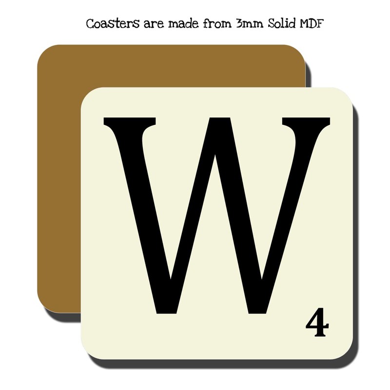 Alphabet Coasters - Letter W | 90mm x 90mm MDF