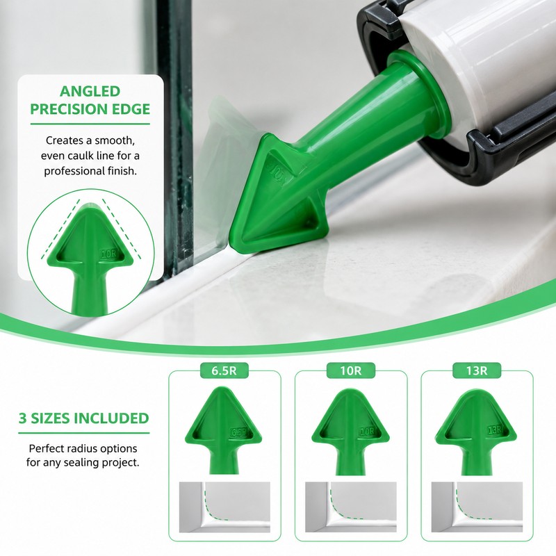 Caulk Nozzle Applicator Tips for Smooth Sealing – 3-Piece Plastic