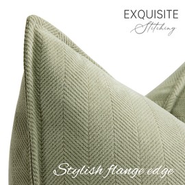 ZWJD Sage Green Pillow Covers 26x26 Set of 2 Chenille Throw Pillow Covers with Elegant Design Soft and Luxurious Decorative Throw Pillows for Couch, Bed, and Home Decor