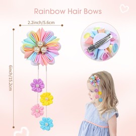Children's Flower Hair Clip, 3 Pairs Flower Hair Clip, Pearl Hair Clip Flower Children, Flower Hair Clips Children, Girls Flower Hair Clip, Hair Clips Children's Flower with Tassels (A)