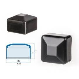 EMFA Fence Post Cap 15 x 15 mm Pack of 10 Black Post Caps Square Fence Post Caps Fence Cover Plastic Lid Fence Caps 1.5 x 1.5 cm