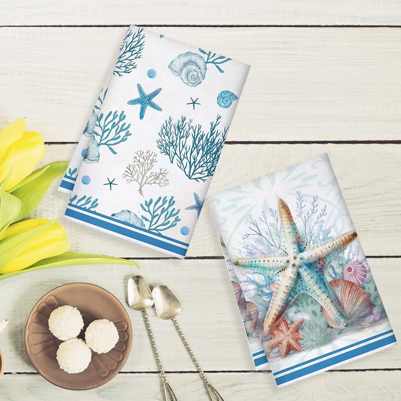 WEITAPYT Pack of 2 Tea Towels, Cotton Tea Towels, 60
