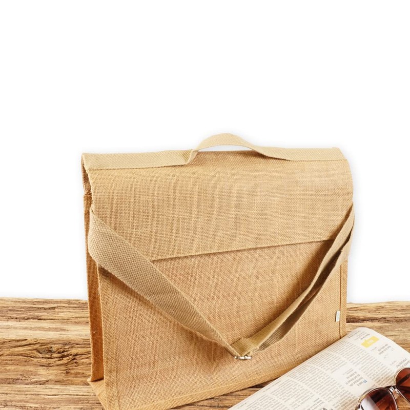 Jute statt Plastik Original DB1415B Briefcase, natural