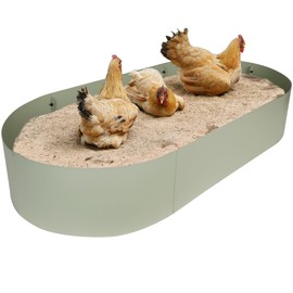 #B813B01-US Chicken Dust Bath Containers, Galvanized Steel Round Chicken Dust Bath, Easy to Assemble and Carry, Suitable for Chickens, Ducks, Turkeys, Quails, for Farms, Chicken Coops