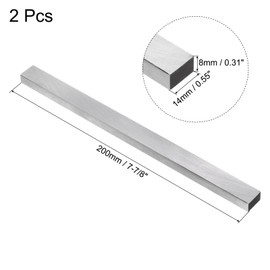 uxcell Lathe Tool Bit 8mm x 14mm x 200mm, Square Lathe Turning Tool Blanks, HSS (High Speed Steel) Rectangular Fly Cutter Mill Blank, 2pcs