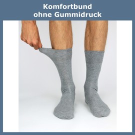 GAWILO Men's Socks (Pack of 6) Without Rubber Print Extra Wide Comfort Waistband Business & Leisure, lightgrey