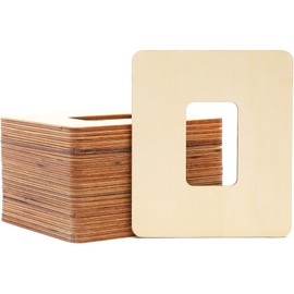 Bright Creations 24 Pack Small Wooden Picture Frames for Crafts Bulk - 5 x 6 in Unfinished Wood Picture Frames - Fit 2 x 3 Inch Photos for DIY Decor, Wedding, Valentine’s Day Gifts, or Party Favors