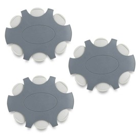 JB White ProWax Hearing Aid Filters for Oticon and Bernafon Speakers, 3x Dispenser Disc with 6 Tools and 6 Filters, Grey (Pack of 18)