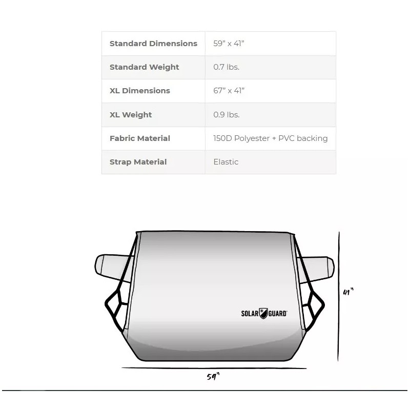 Solar Guard Sun Shade Universal Windshield Cover GOLD Standard Sedans