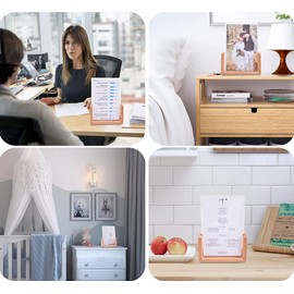 marysgift 6 X 4 Picture Frame Wedding Photo Frames U-shaped Ornament Frame Clear Vintage Picture Wood Frames Desk Tabletop - 6X4, Beech 2