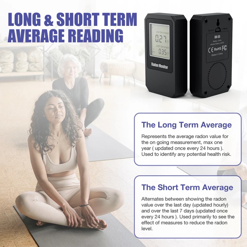 Smart Digital Radon Detector with LCD Display Air Quality Monitoraccuracy: