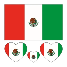 40 Tattoos: Mexican Flag, Mexico Party Favors - pegatinas temporales de tatuajes faciales para el día provisional de la campaña de tatuajes del día de la independencia de México